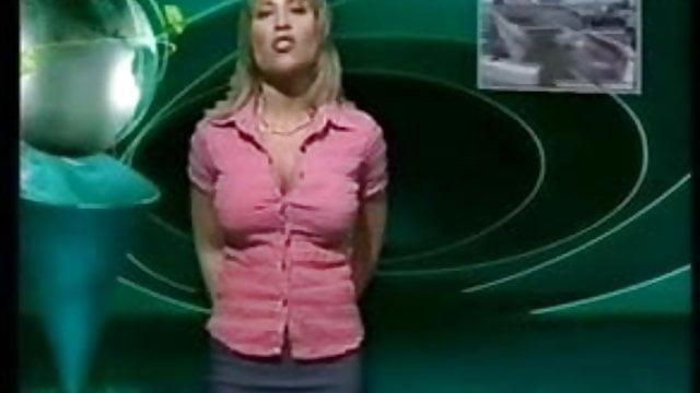 Sexy presenter doesnt care nipples