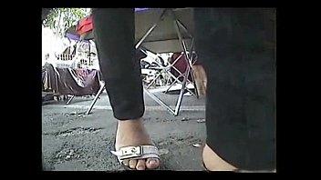 Candid arab hijab mature feet
