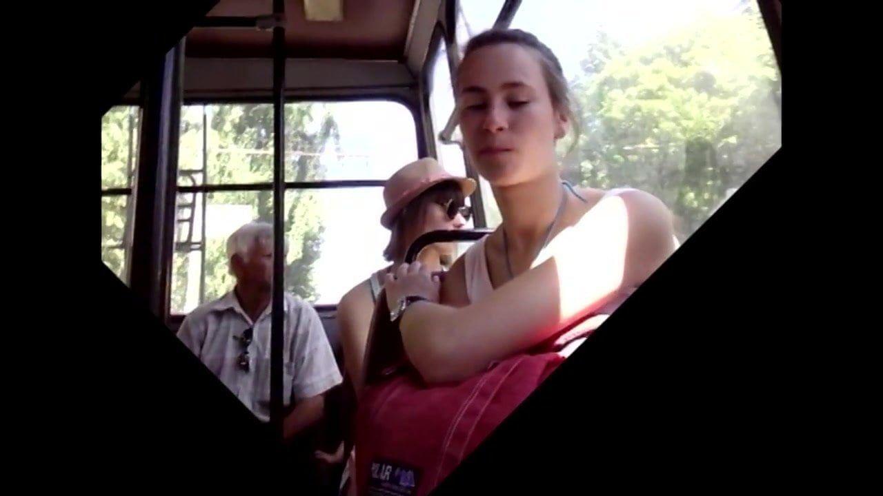 best of Girl bus real public