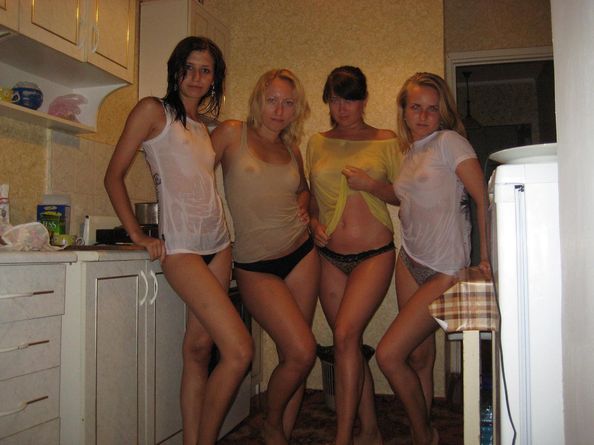 Amateur teens sauna party