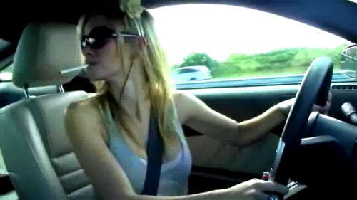 Driving fast makes her horny