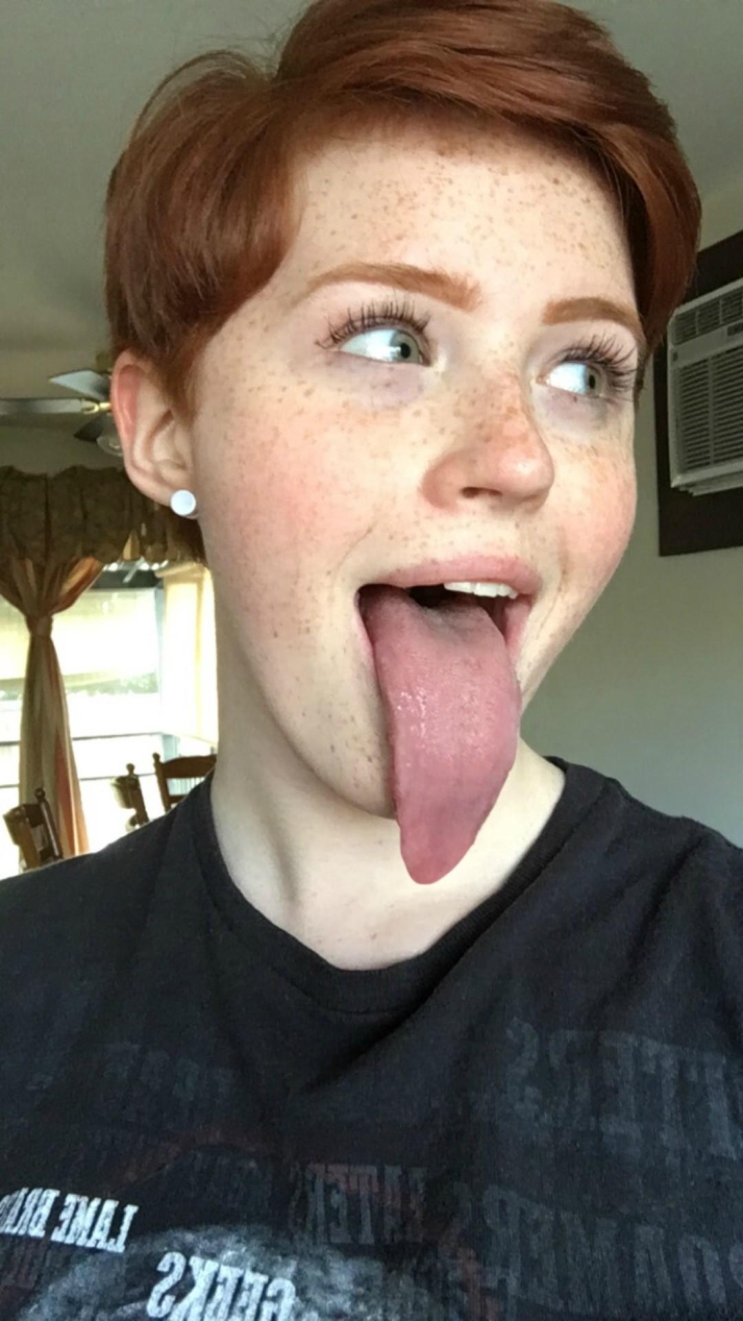 Girls with longest tongue