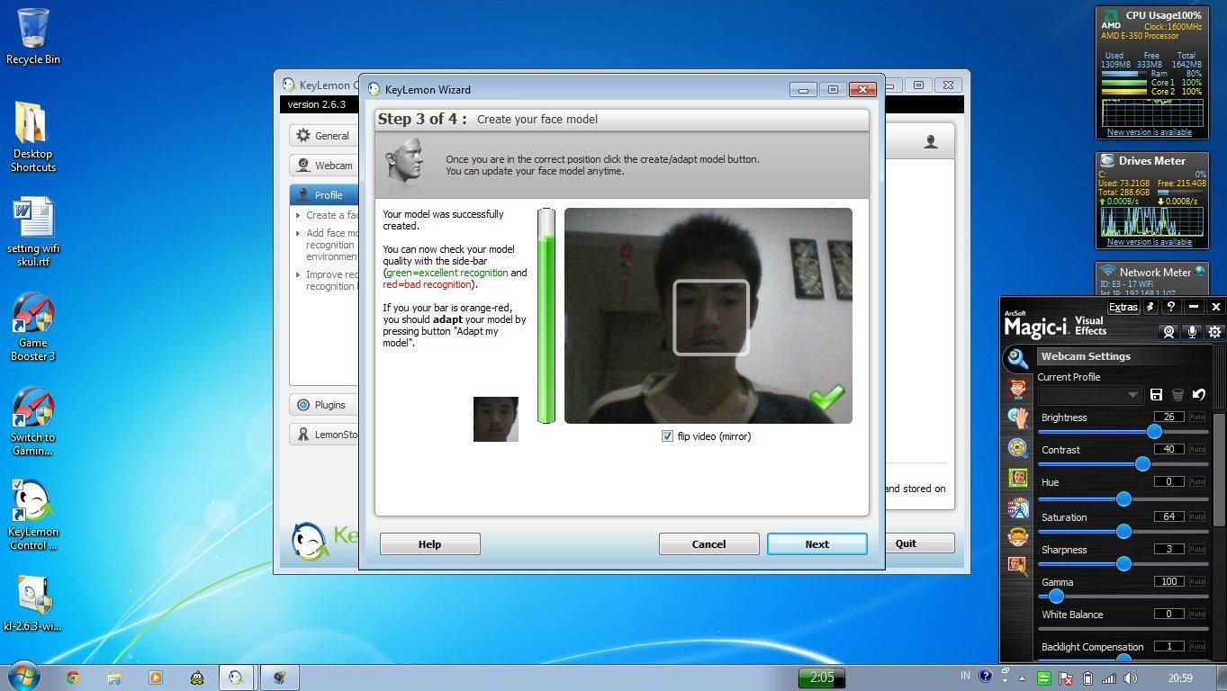 Facial recognition security dell laptop