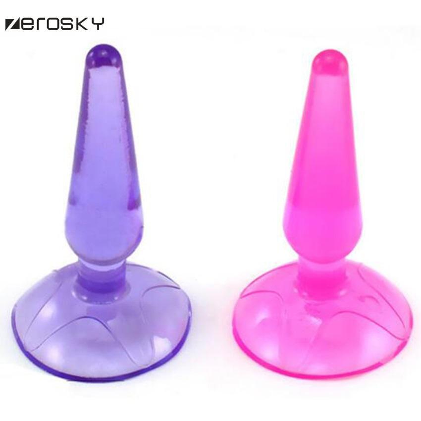 Suction cup anal jelly dildo