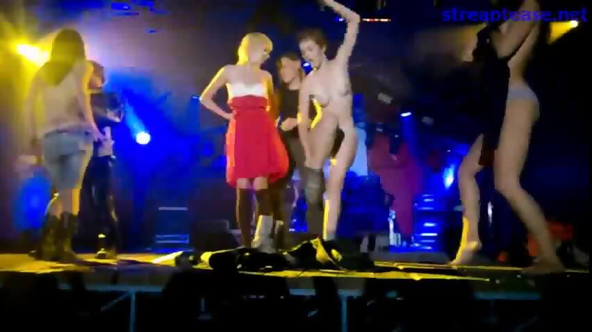 Asian girls being stripped on stage