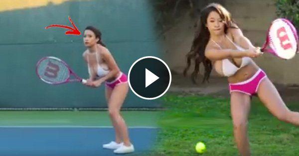 Kicks reccomend Asian girl playing tennis big boobs Fetish