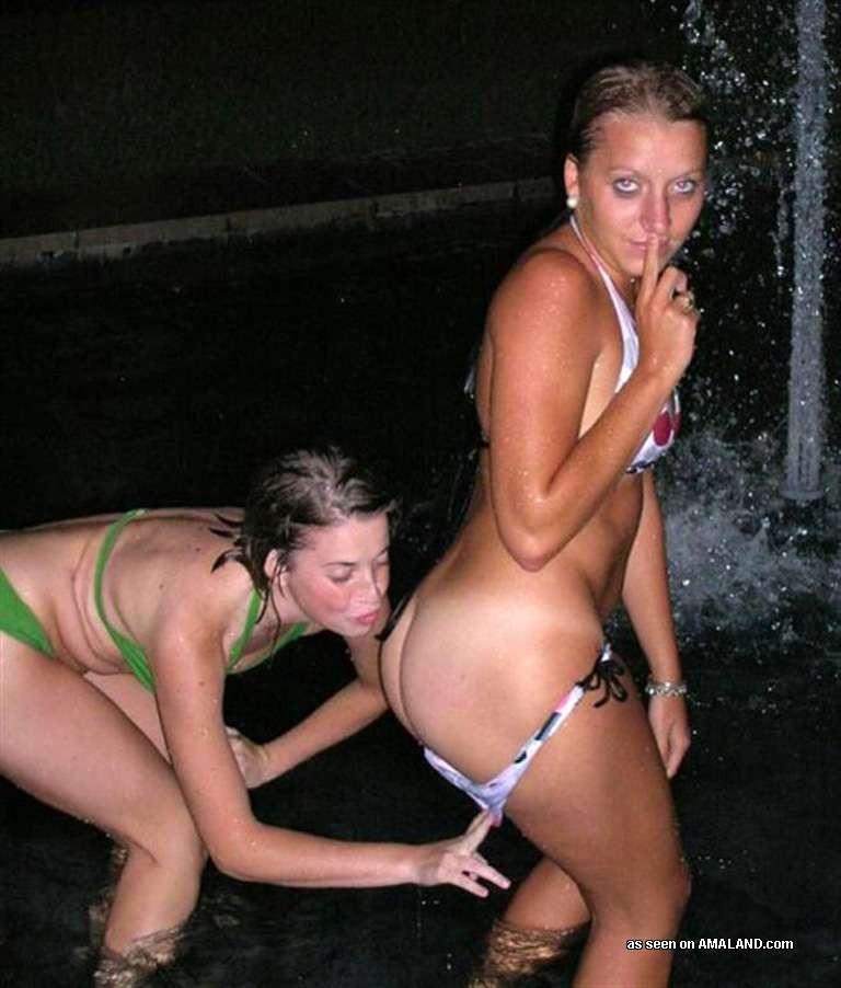 Naked and drunk pool party
