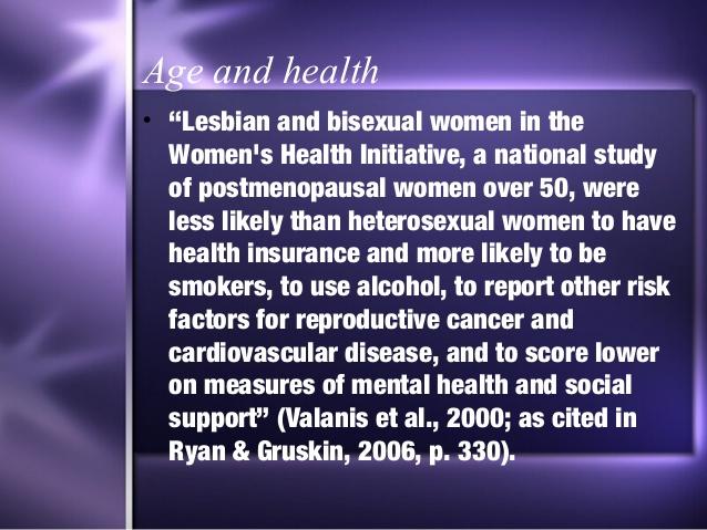 Bisexual health lesbian mental womens