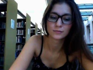Ice reccomend girl glasses library webcam