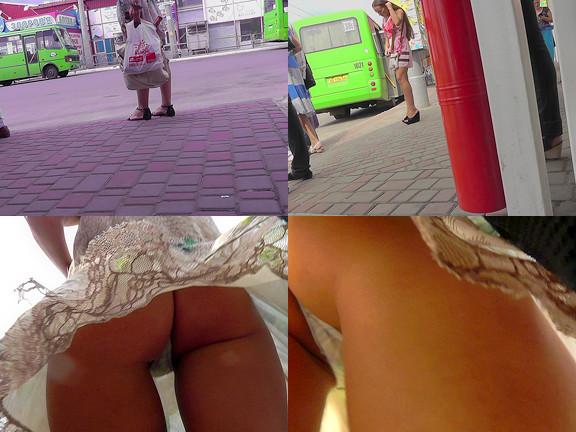 Upskirt bus scene of the sexy lady with bubble ass