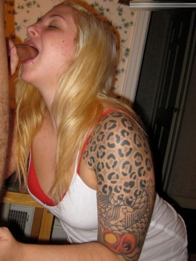 best of Cumshot tattooed dick woman blowjob