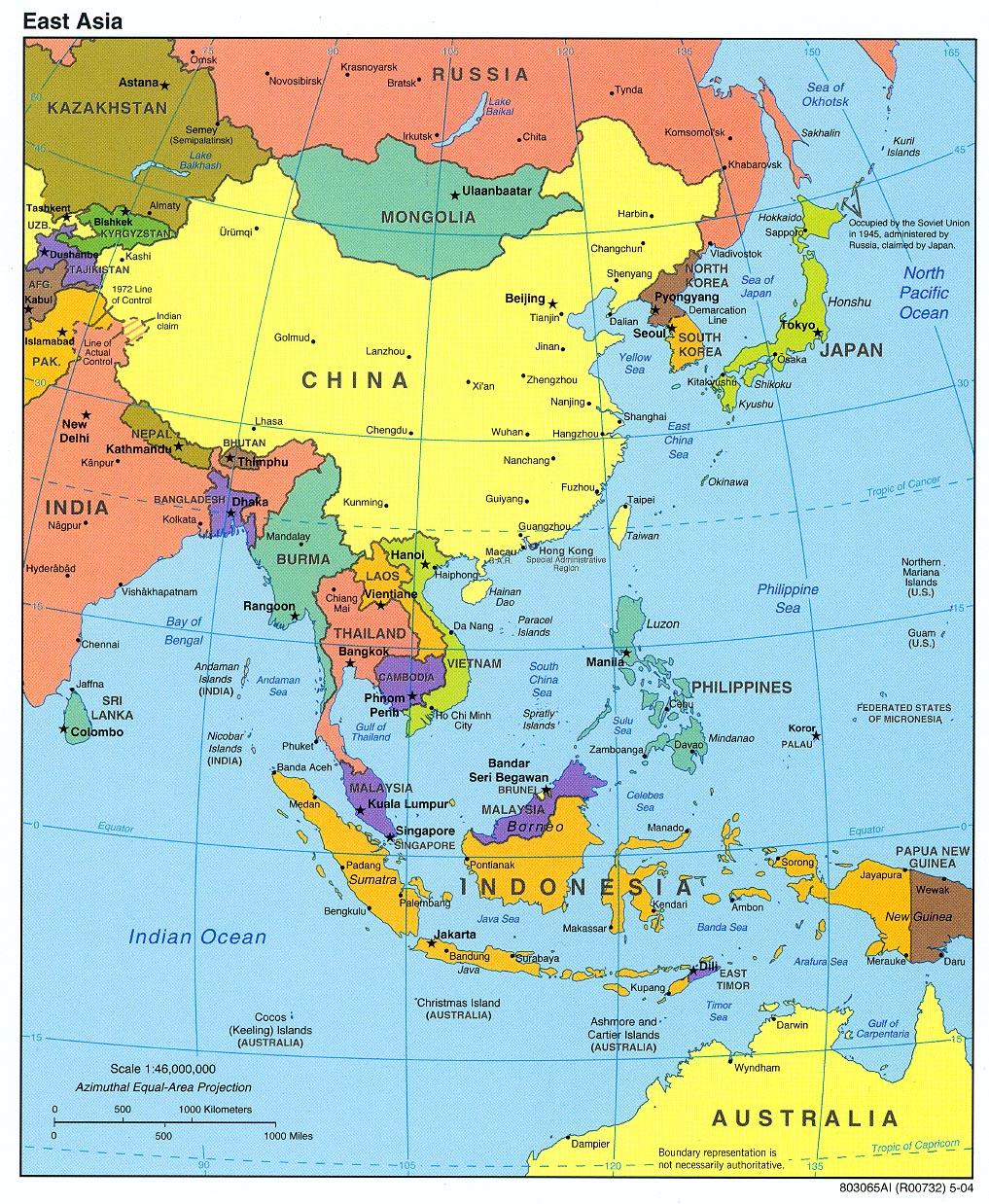 Asian nations map