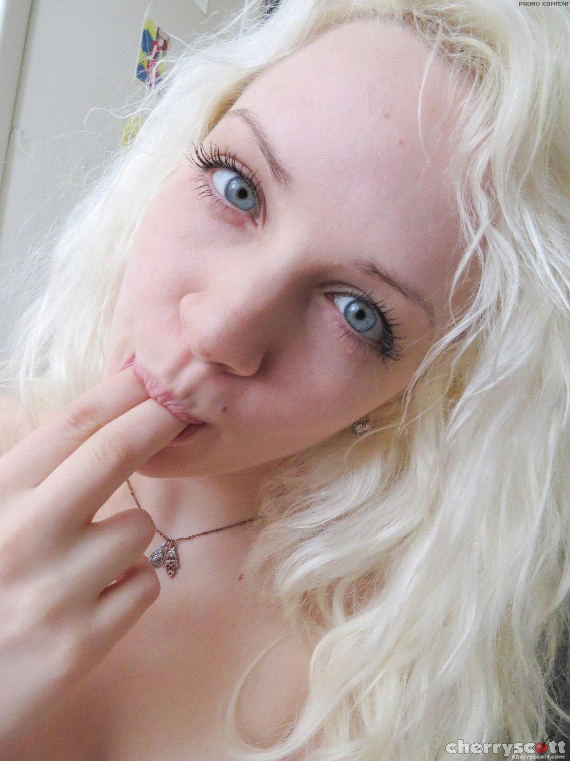 Blonde blue eyed teen