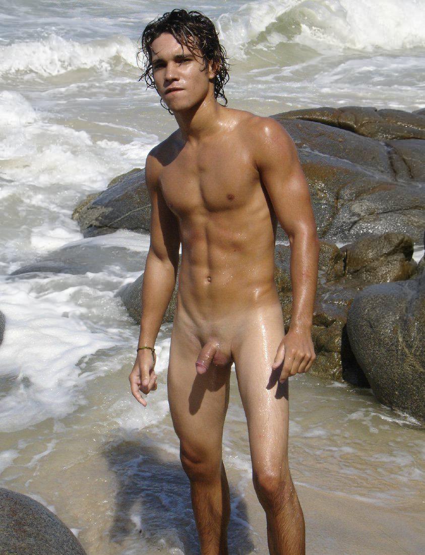 Doctor reccomend twink shaved masturbate dick on beach